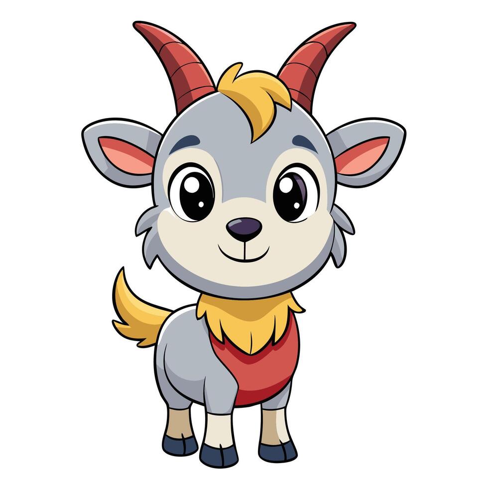 goat cartoon character illustration on a white background vector