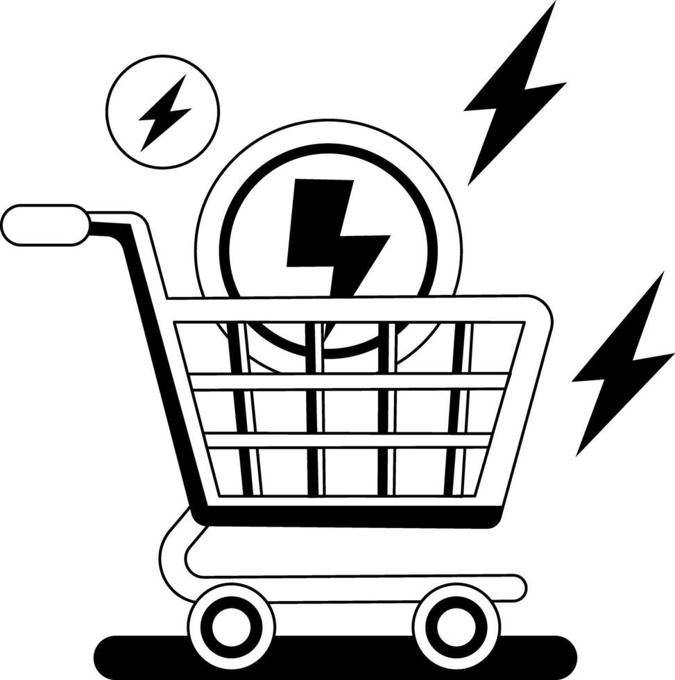 A glyph illustration of fast checkout vector