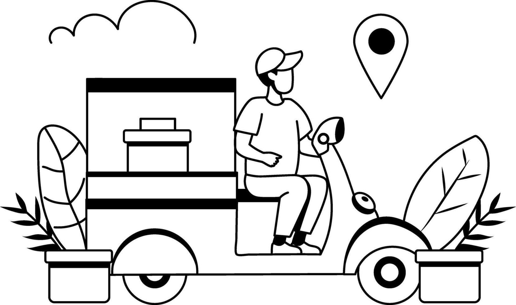 A glyph illustration of delivery location vector