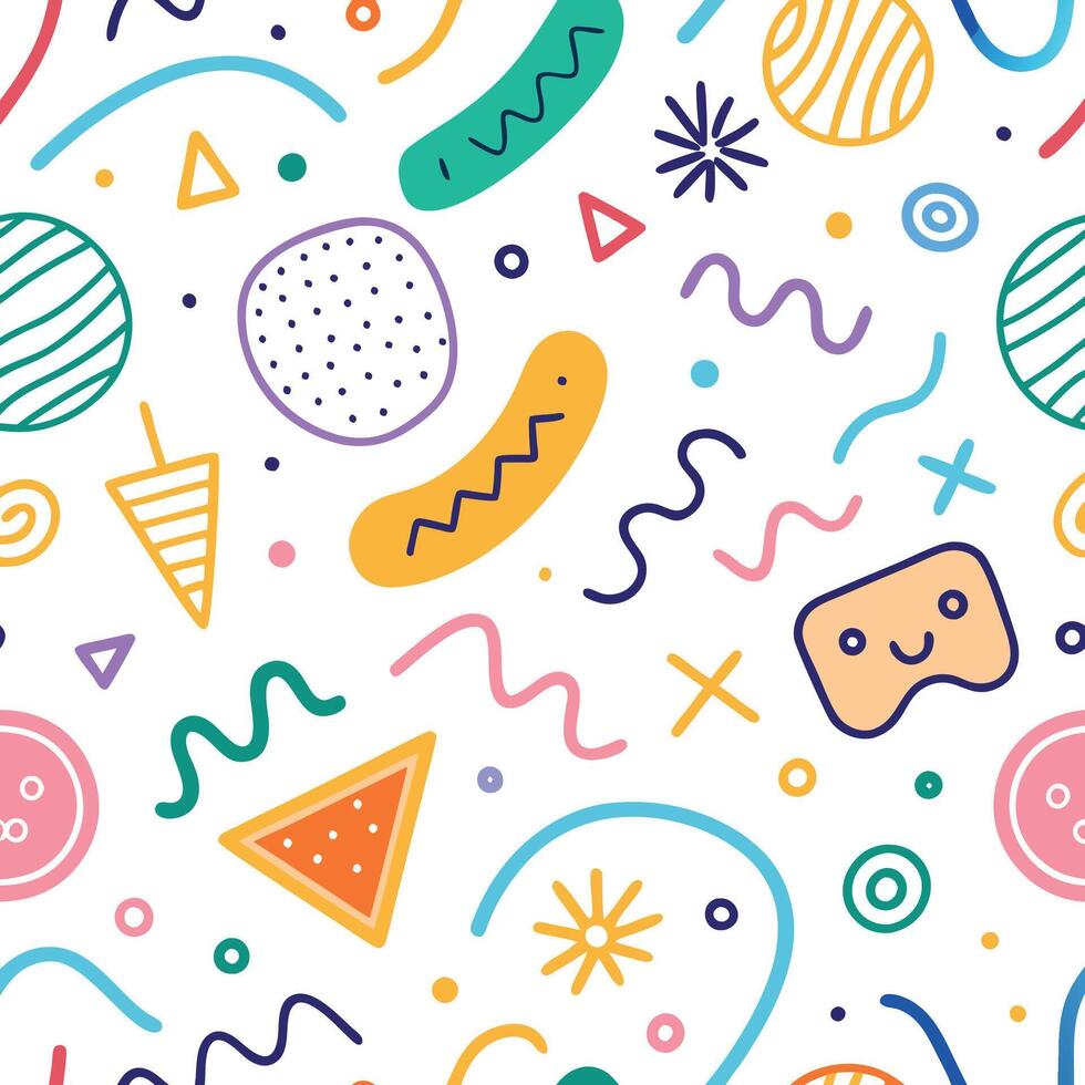 seamless pattern with colorful on a white background, vector