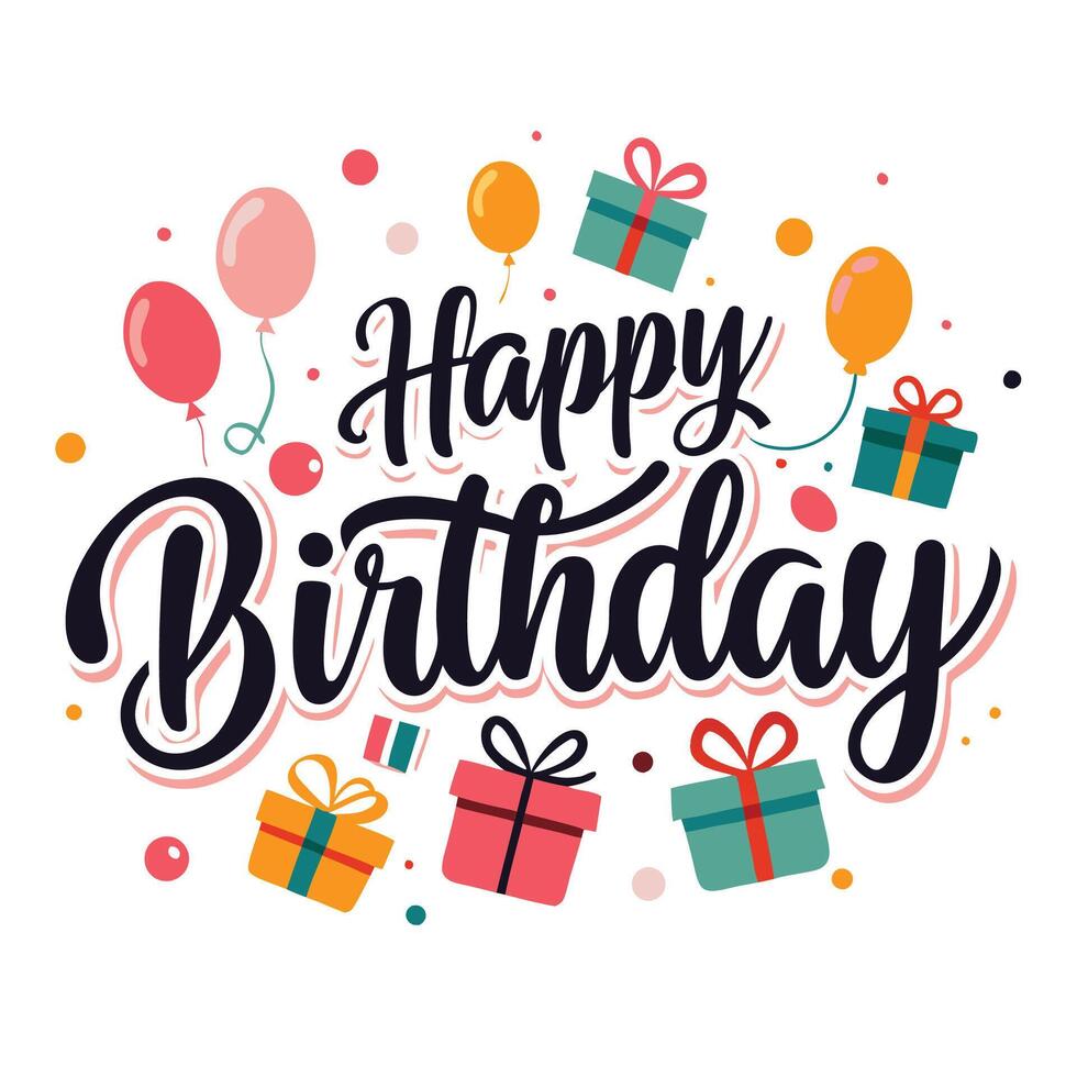 happy birthday card illustration,white background vector