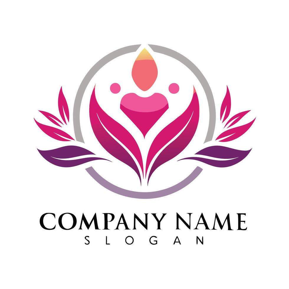 a logo for a company that is pink and purple on a white background vector