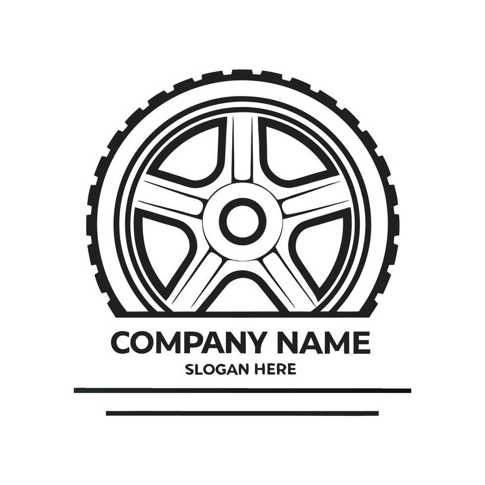 a black and white logo for a car tire company on a white background vector