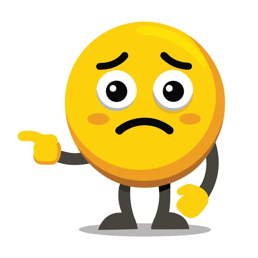 sad emoticon character with sad face and sad expression illustration vector