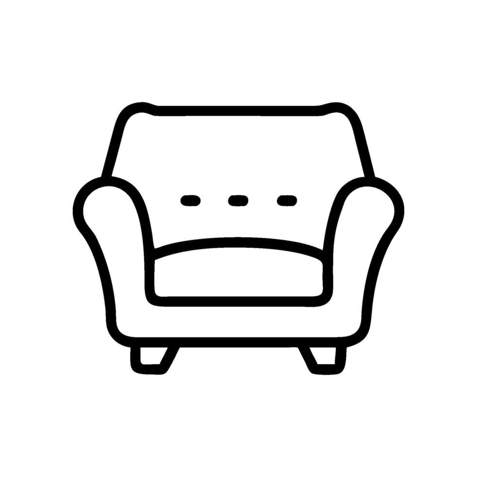 Outline sofa with arm rest vector