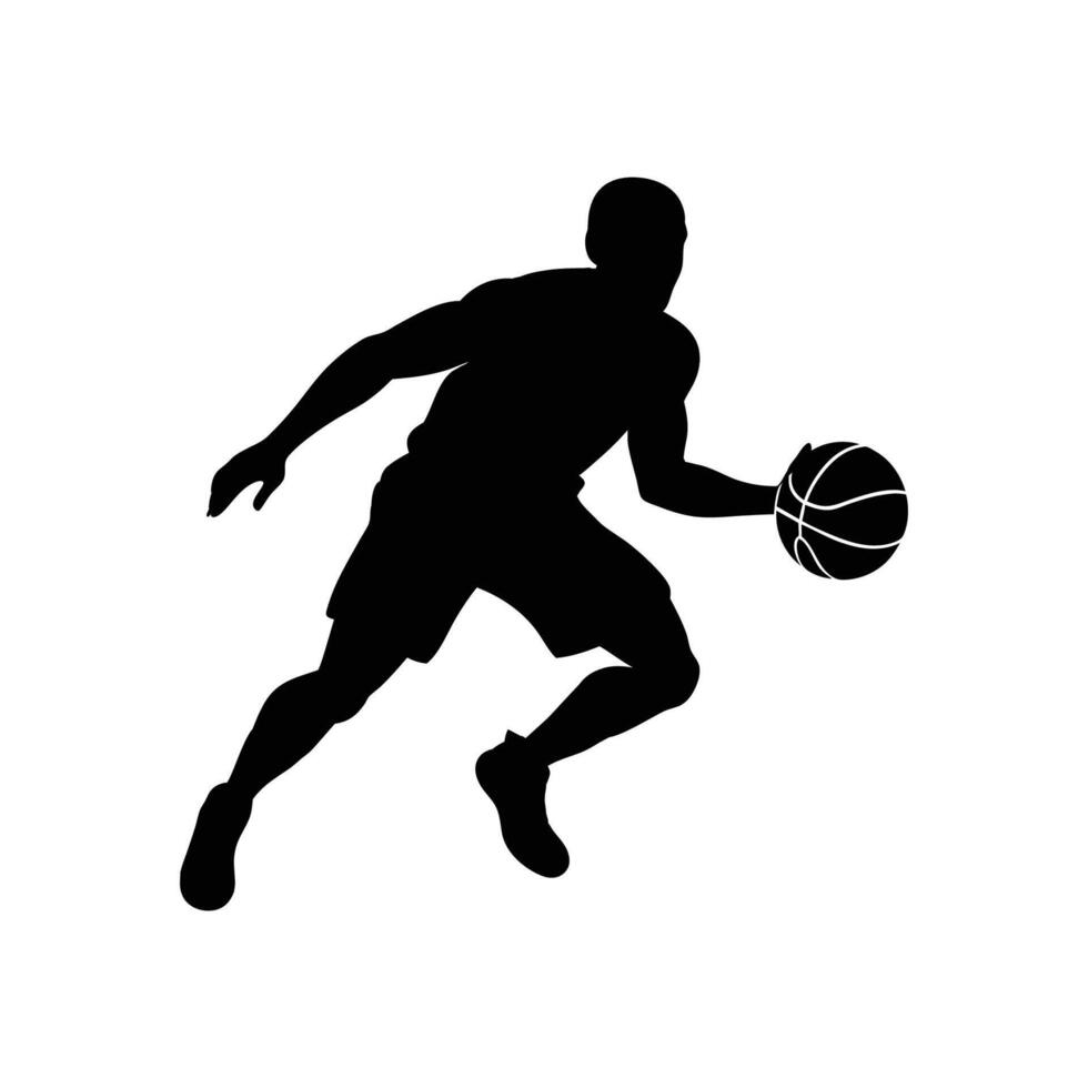 Basketball player silhouette illustration, vector