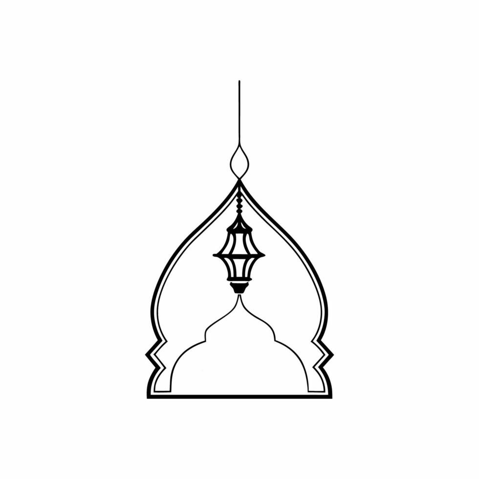 Arabian lantern pattern silhouette vector