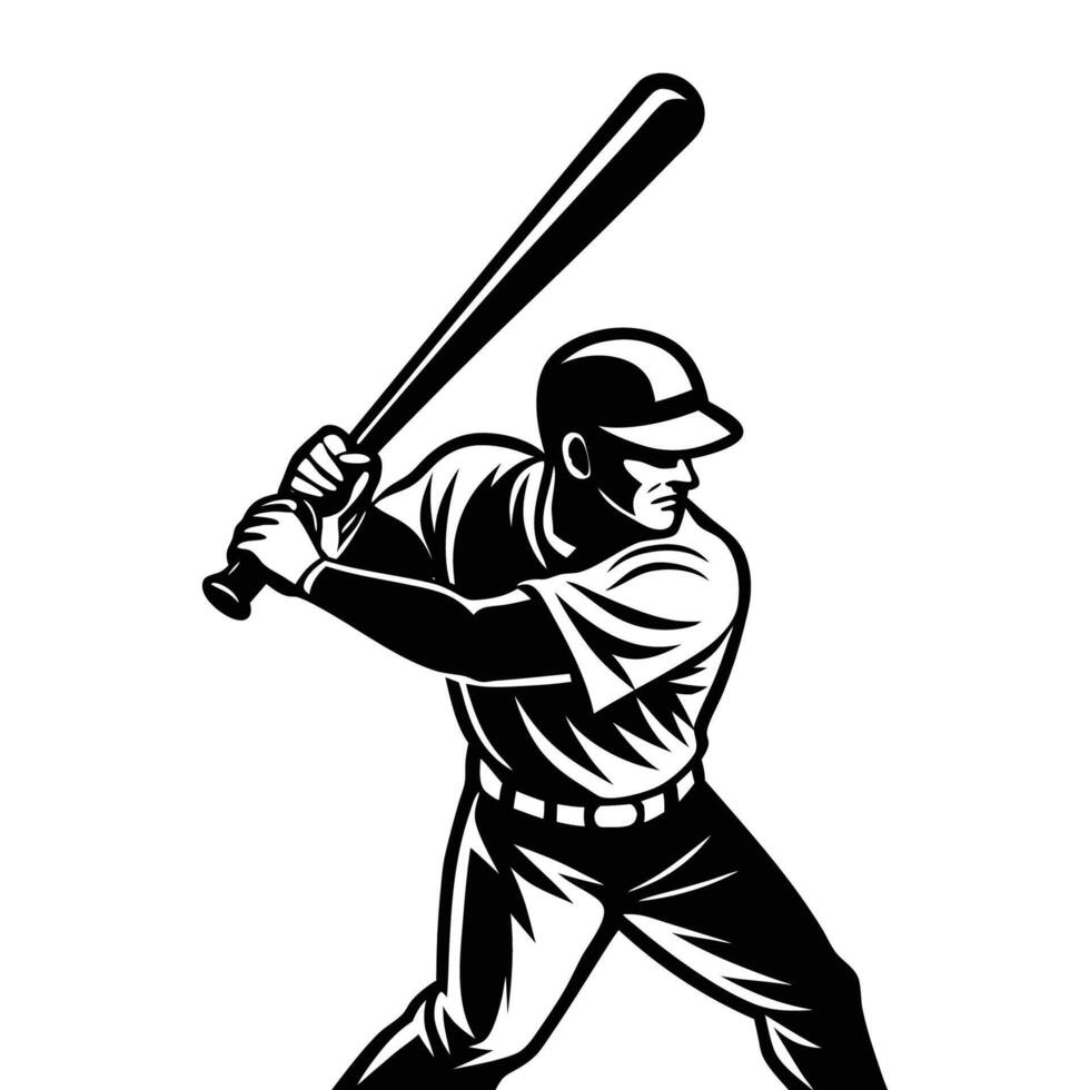 Baseball player in action vector
