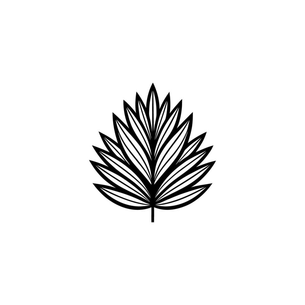 Botanical palm leaf silhouette vector
