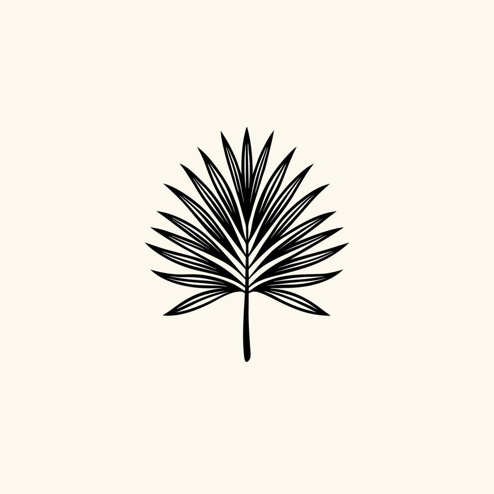 Botanical palm leaf vector