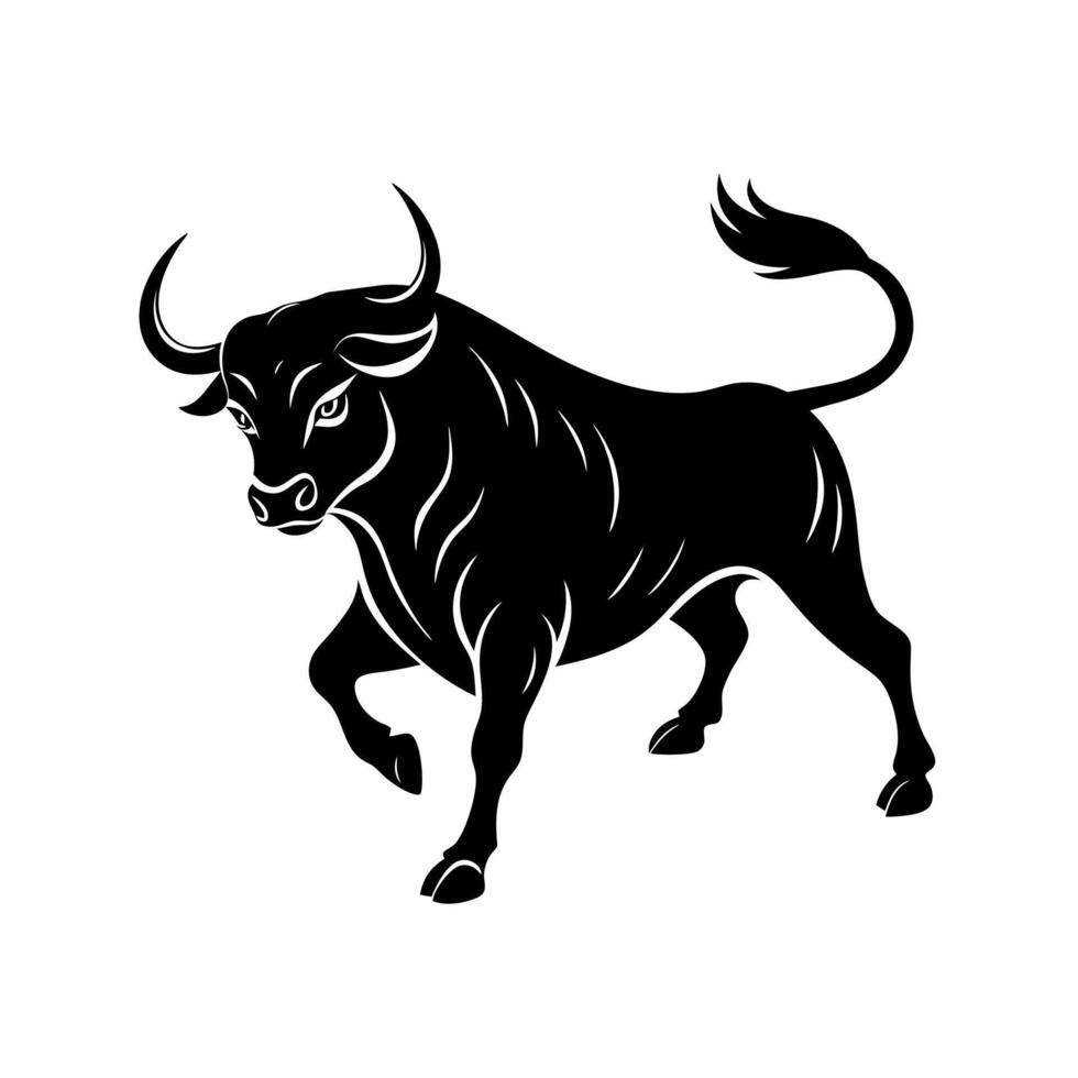 Bull Silhouette, Perfect for Strength and Power Themes vector