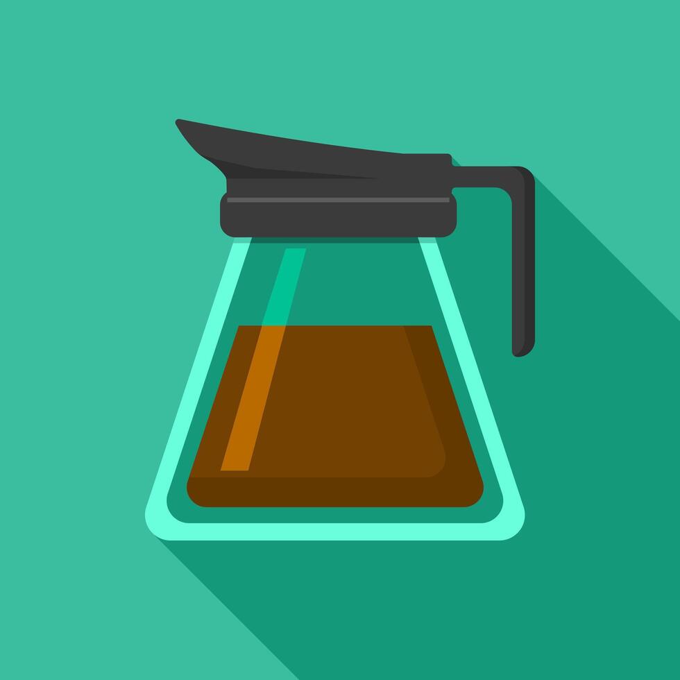Glass Coffee Pot Flat Icon illustration vector