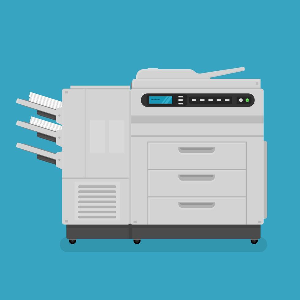 Office Photocopier Flat Icon Color Illustration vector