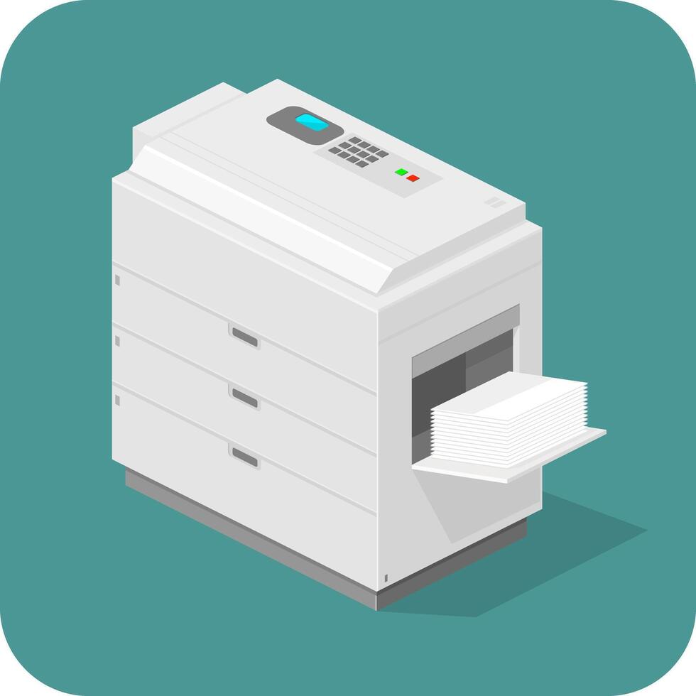 Isometric Office Copier Machine icon - illustration Concept vector