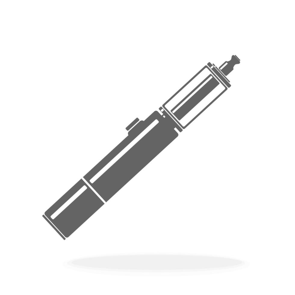 Vape Smoking Black Silhouette Icon Illustration vector
