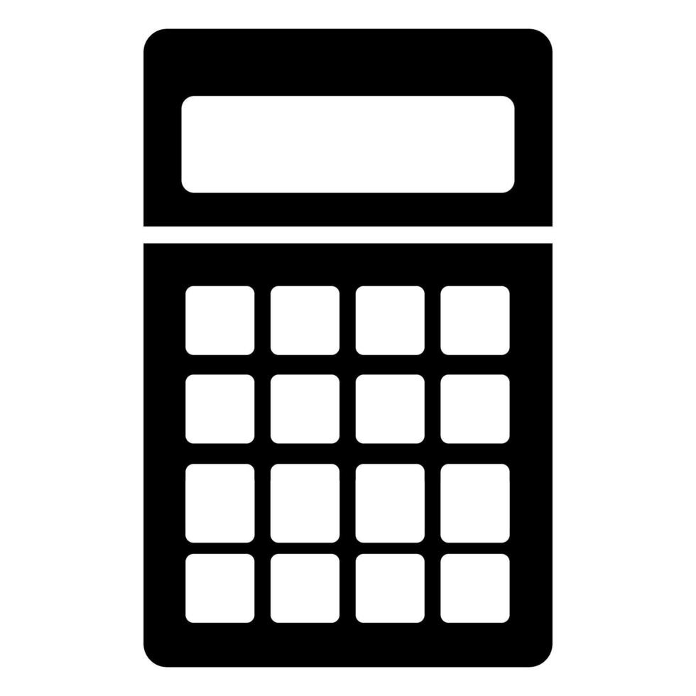 Simple Retro Calculator Icon Illustration Technology Silhouette Black and White vector