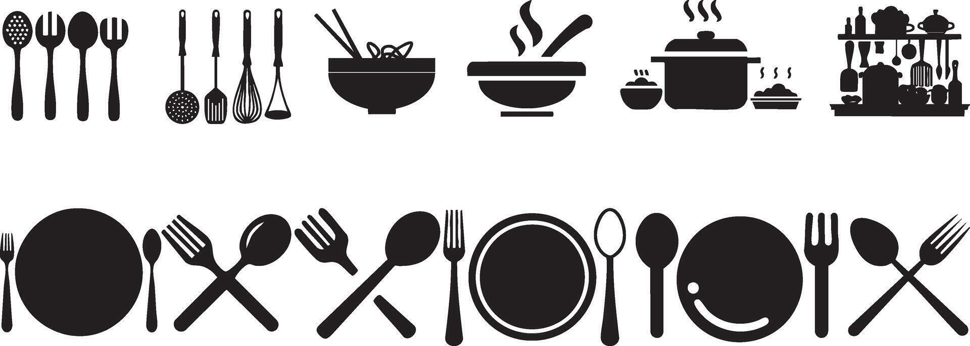 set of kitchen utensils. vector