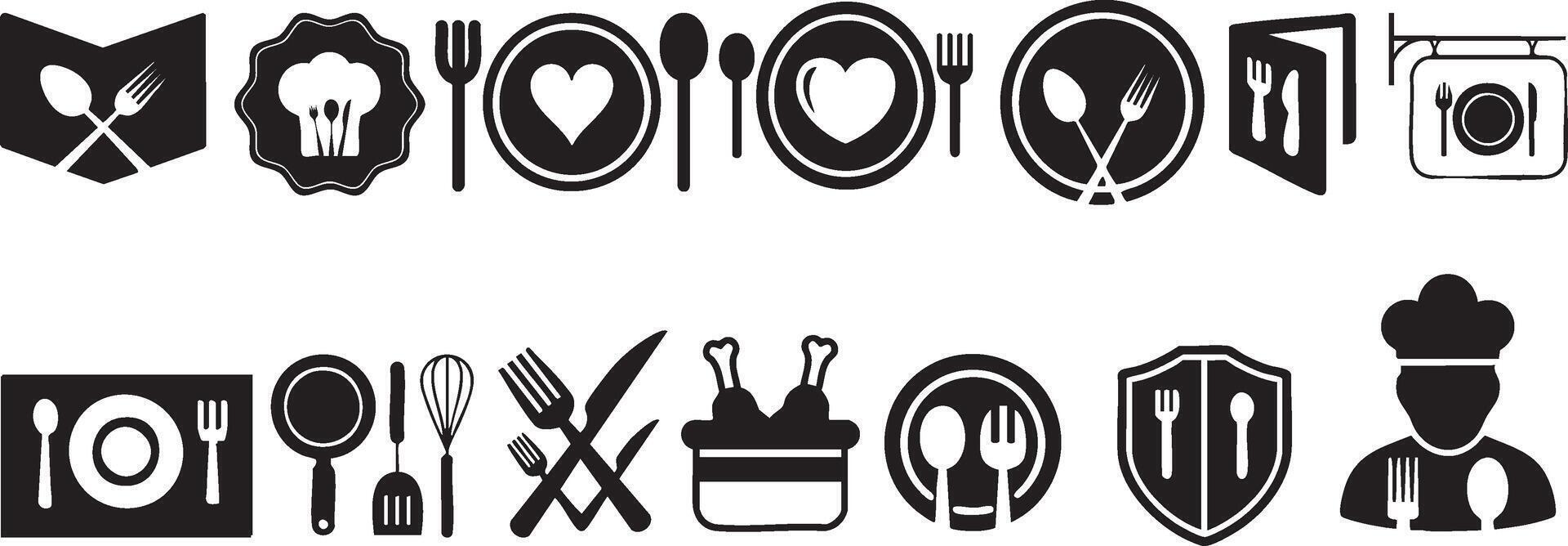 a set of black and white icons of various items vector