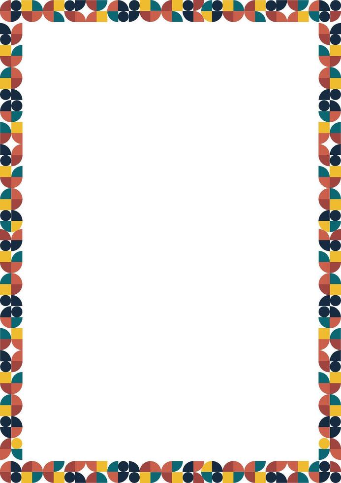 Colorful stylish geometric empty rectangle frame. frame for text. Modern Art baby shower vector