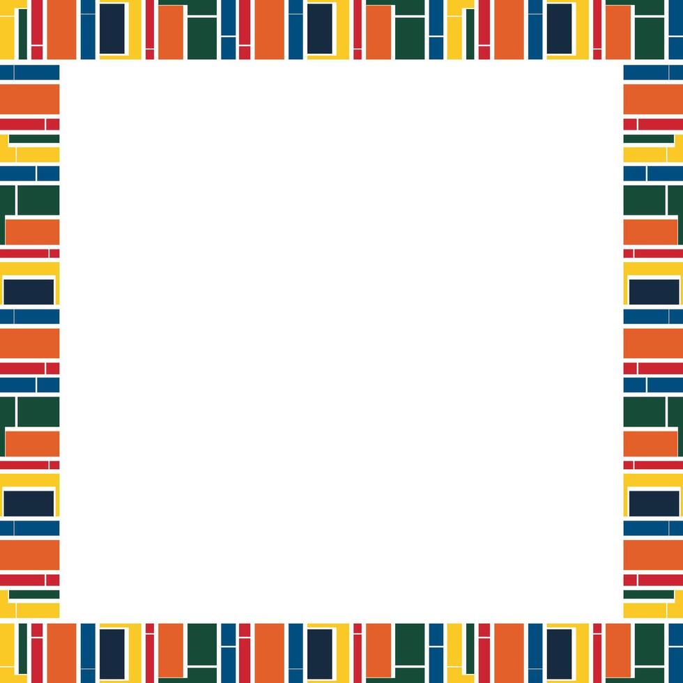 square frame for text. Modern Art graphics for hipsters. Colorful stylish geometric empty frame vector