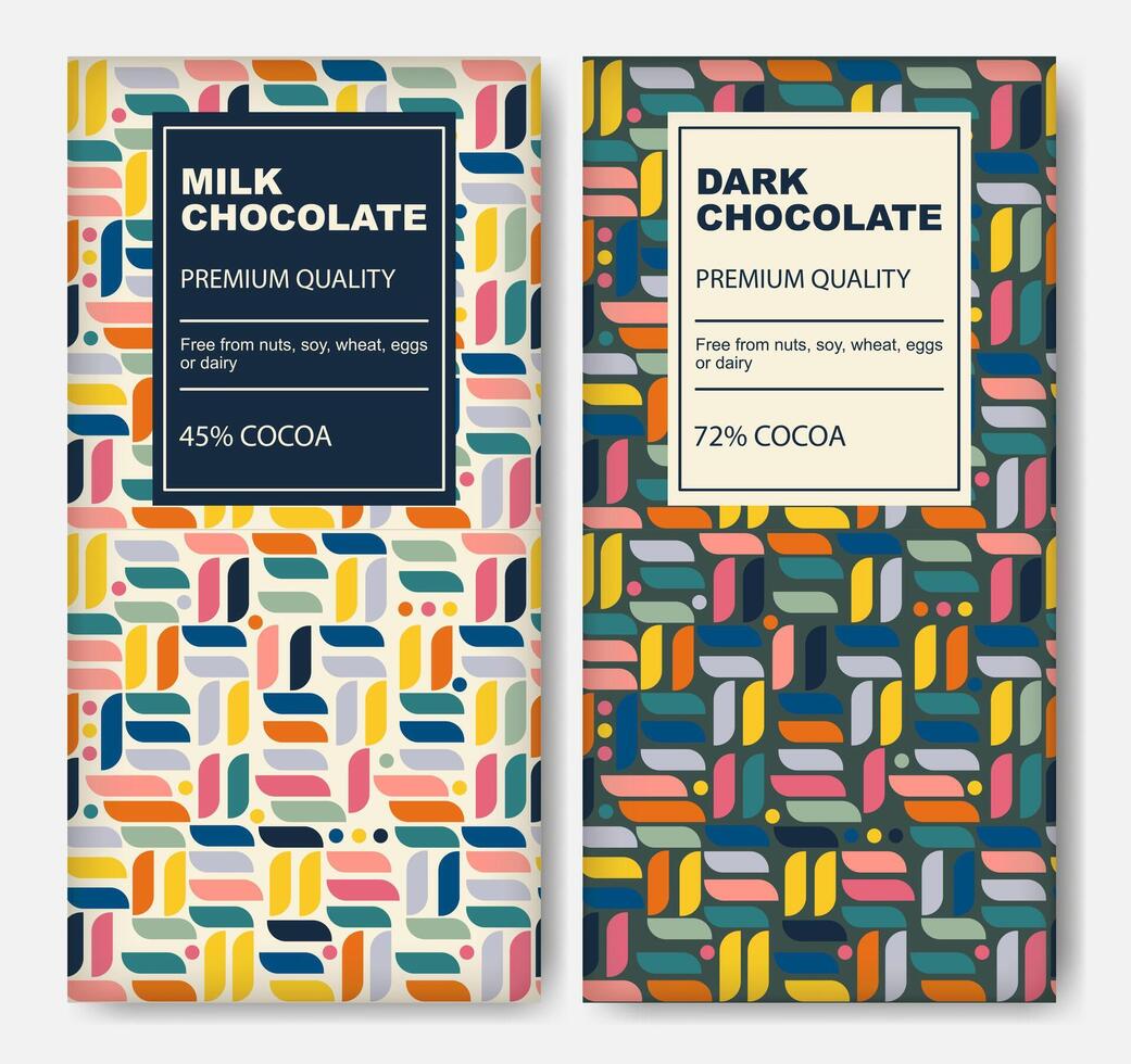 Abstract packaging design of chocolate bars. The original finest chocolate abstract package design vector