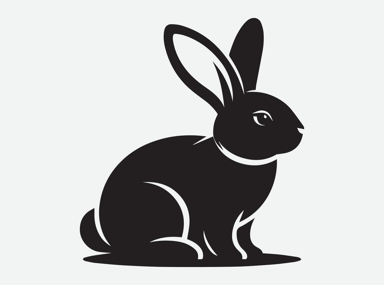 Bunny Silhouette Set Perfect for Easter and Spring Designs vector