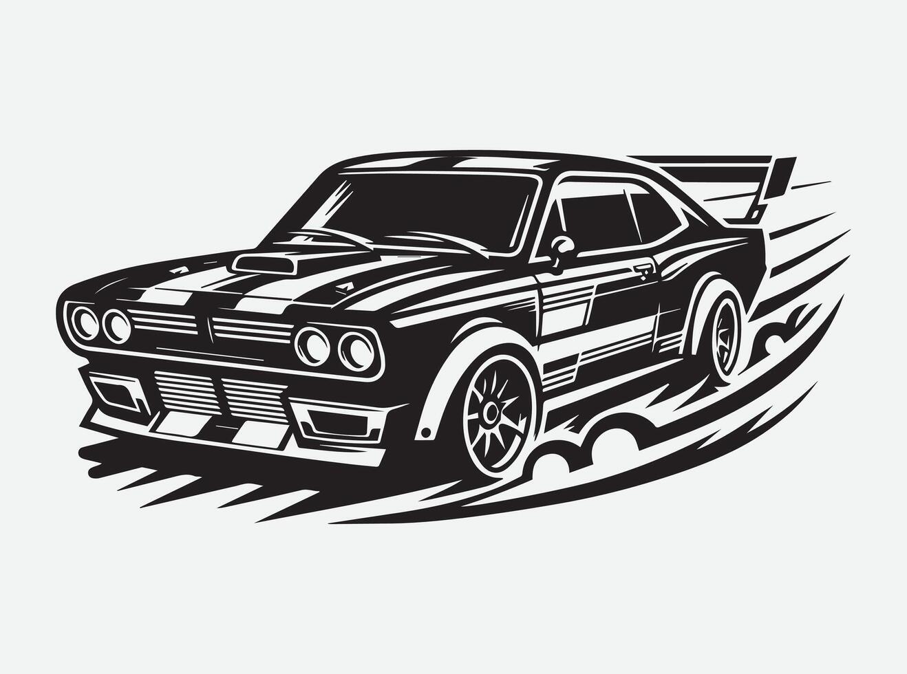 Sports Car Silhouette for Racing and Speed Themes vector