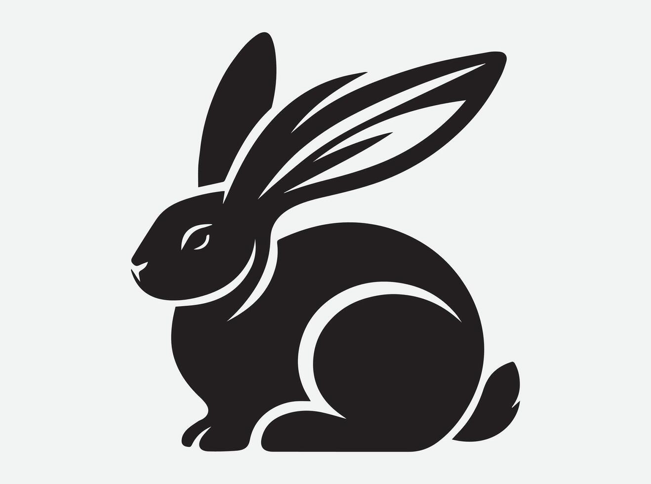 Black Bunny Silhouette Clipart for Digital and Print Projects vector