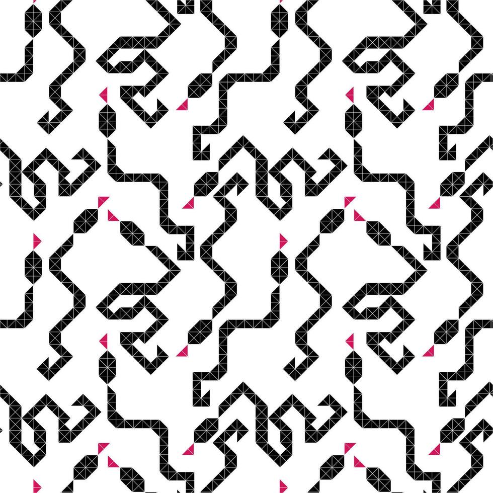 Snake chines new year. Geometric seamless patterns in black and white create a visually stunning and symmetrical design. vector