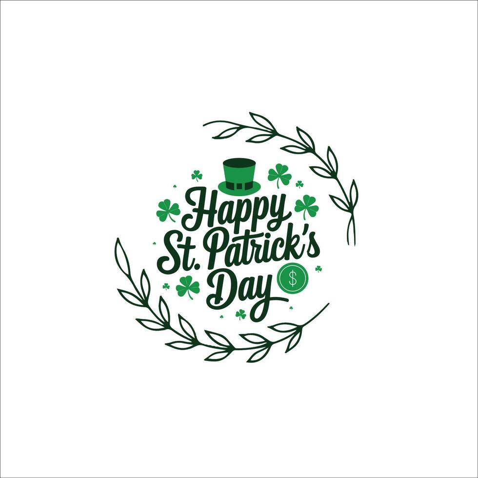 Beautiful St. Patricks Day Greeting Card Design with Shamrocks vector