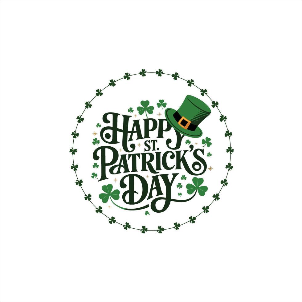 Elegant St. Patricks Day Greeting with Irish-Inspired Wreath vector