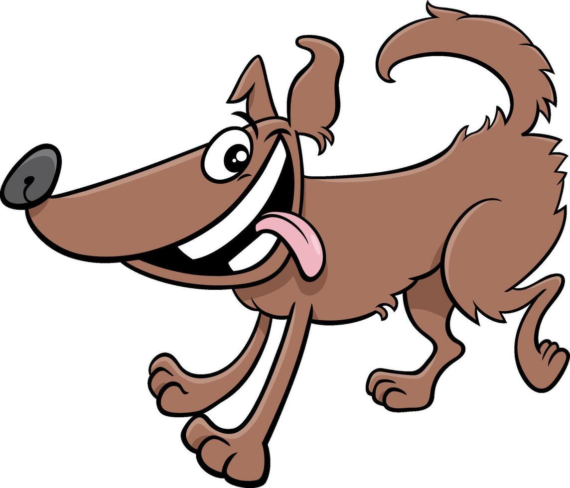 happy playful cartoon dog animal character vector