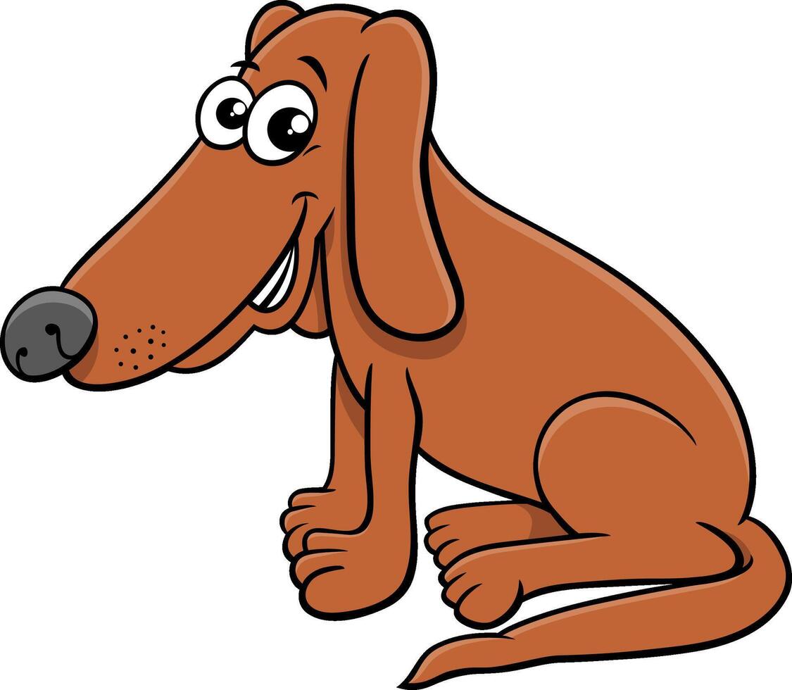 funny cartoon dog animal character smiling vector