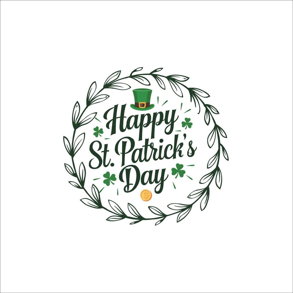 Clean Balanced St. Patricks Day Badge with Irish Theme vector