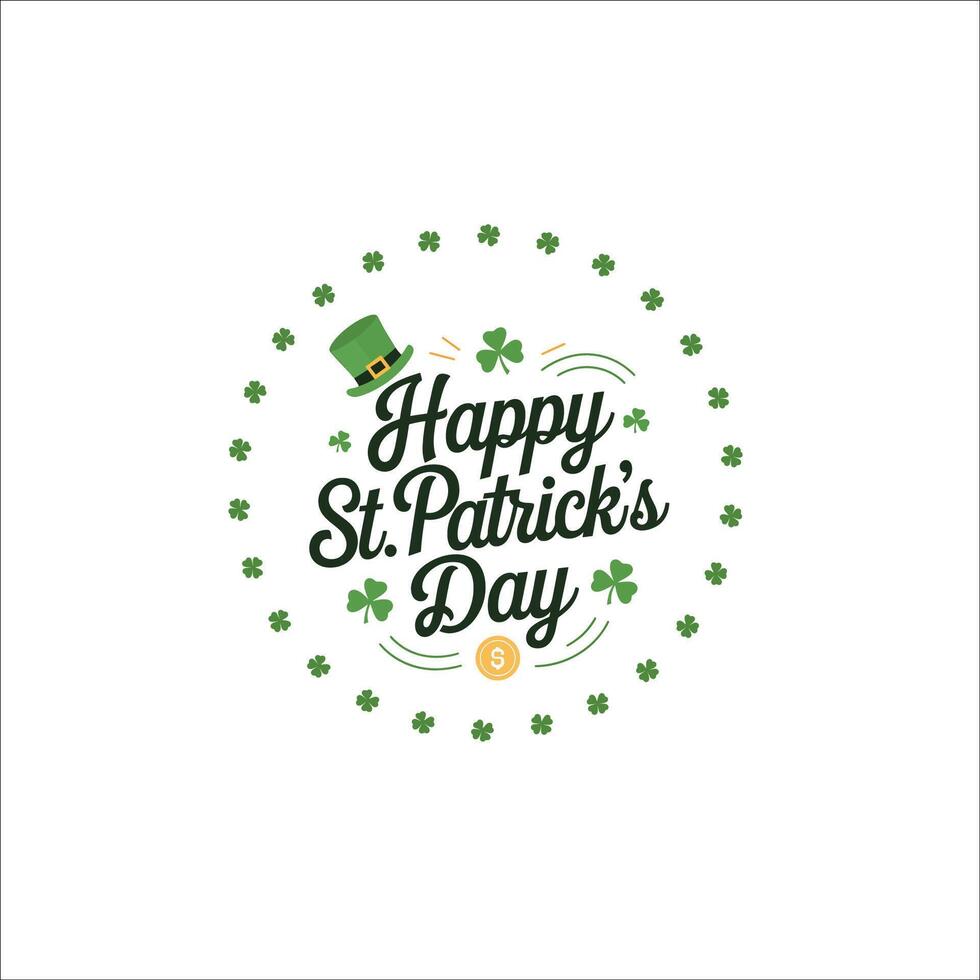 Vibrant St. Patricks Day Typography in Irish Flag Colors vector