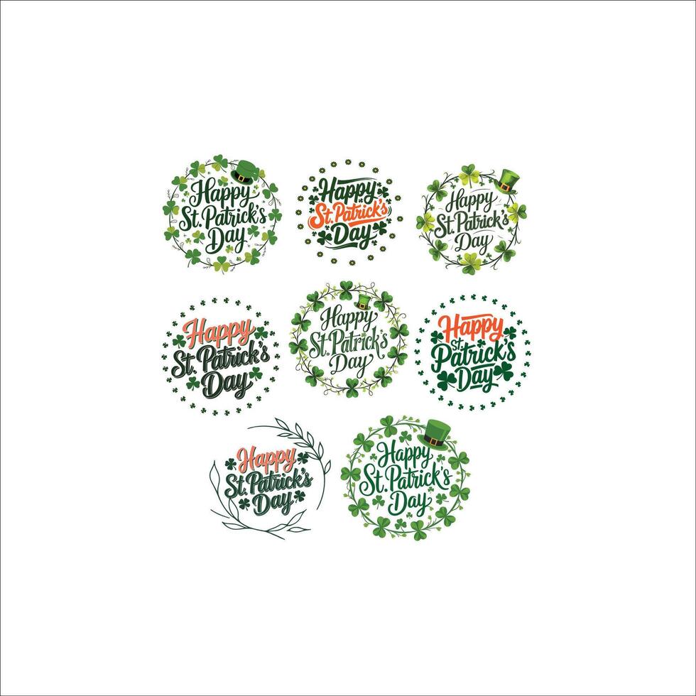 Sleek St. Patricks Day Emblem with Lucky Shamrock Elements vector