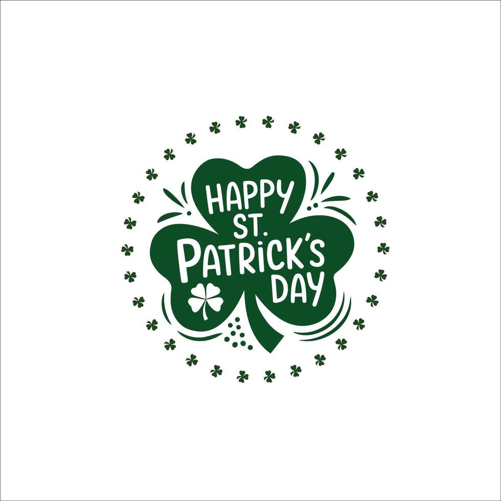 Sophisticated St. Patricks Day Typography with Shamrock Frame vector