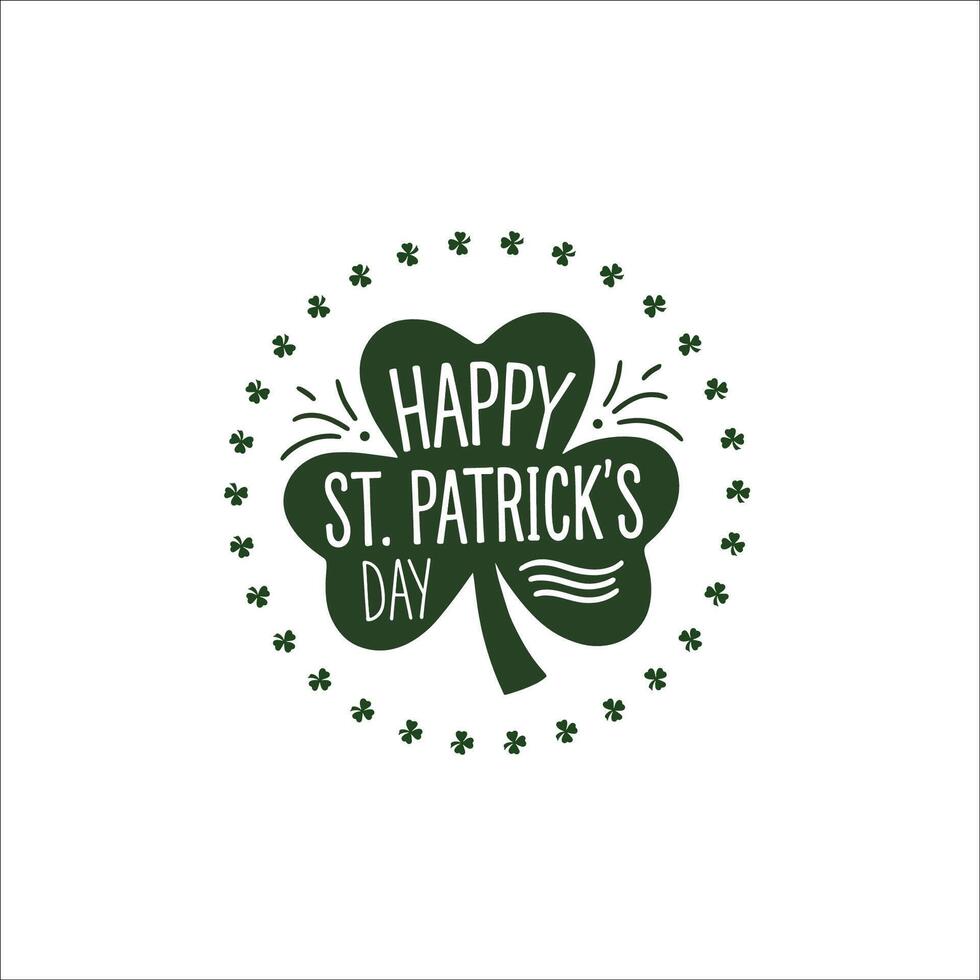Clean Modern St. Patricks Day Circular Badge Design vector