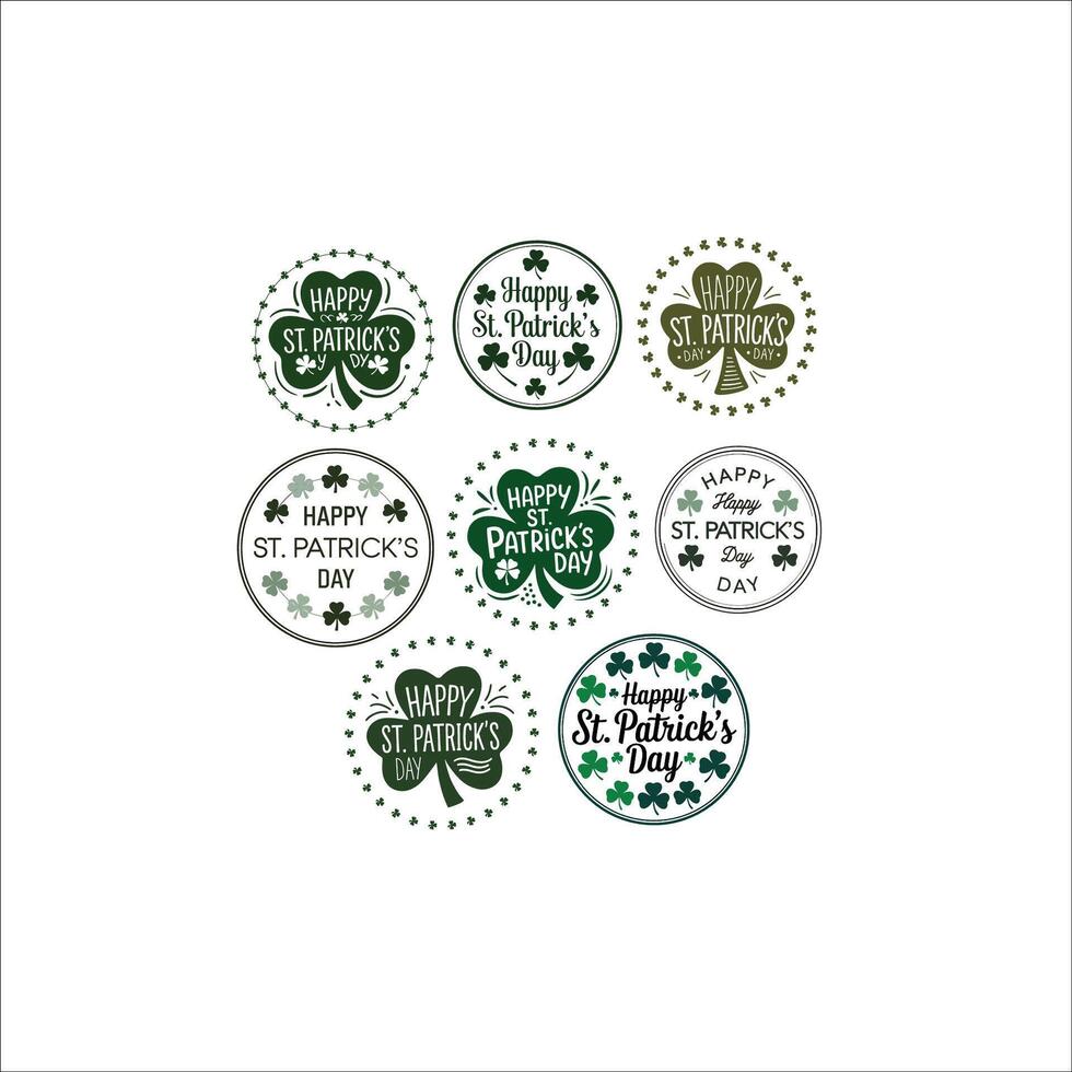 Festive St. Patricks Day Round Badge with Elegant Lettering vector