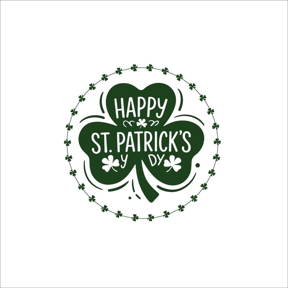 Modern St. Patricks Day Logo with Classic Shamrock Design vector