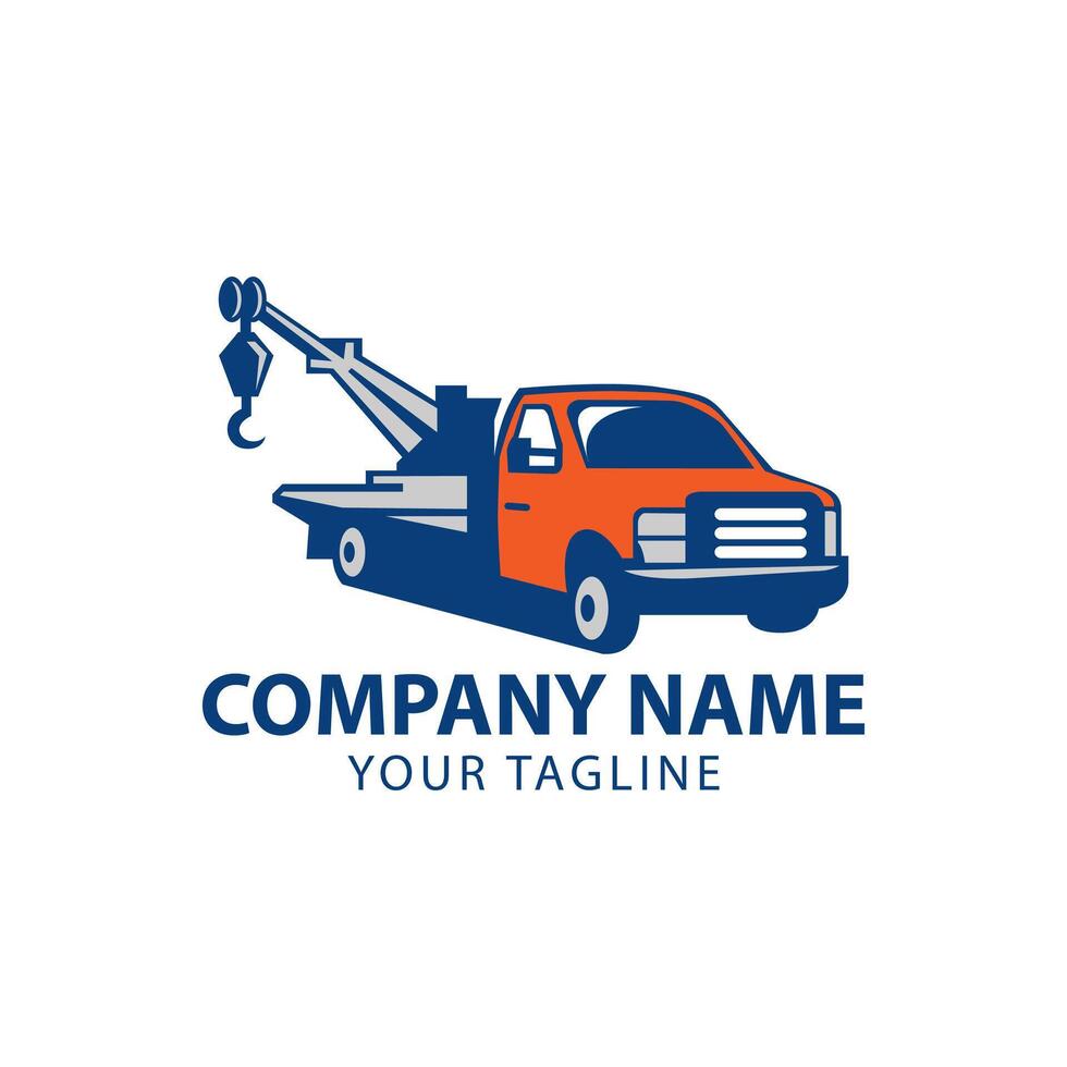 towing truck and recovery logo design suitable for the automotive company vector