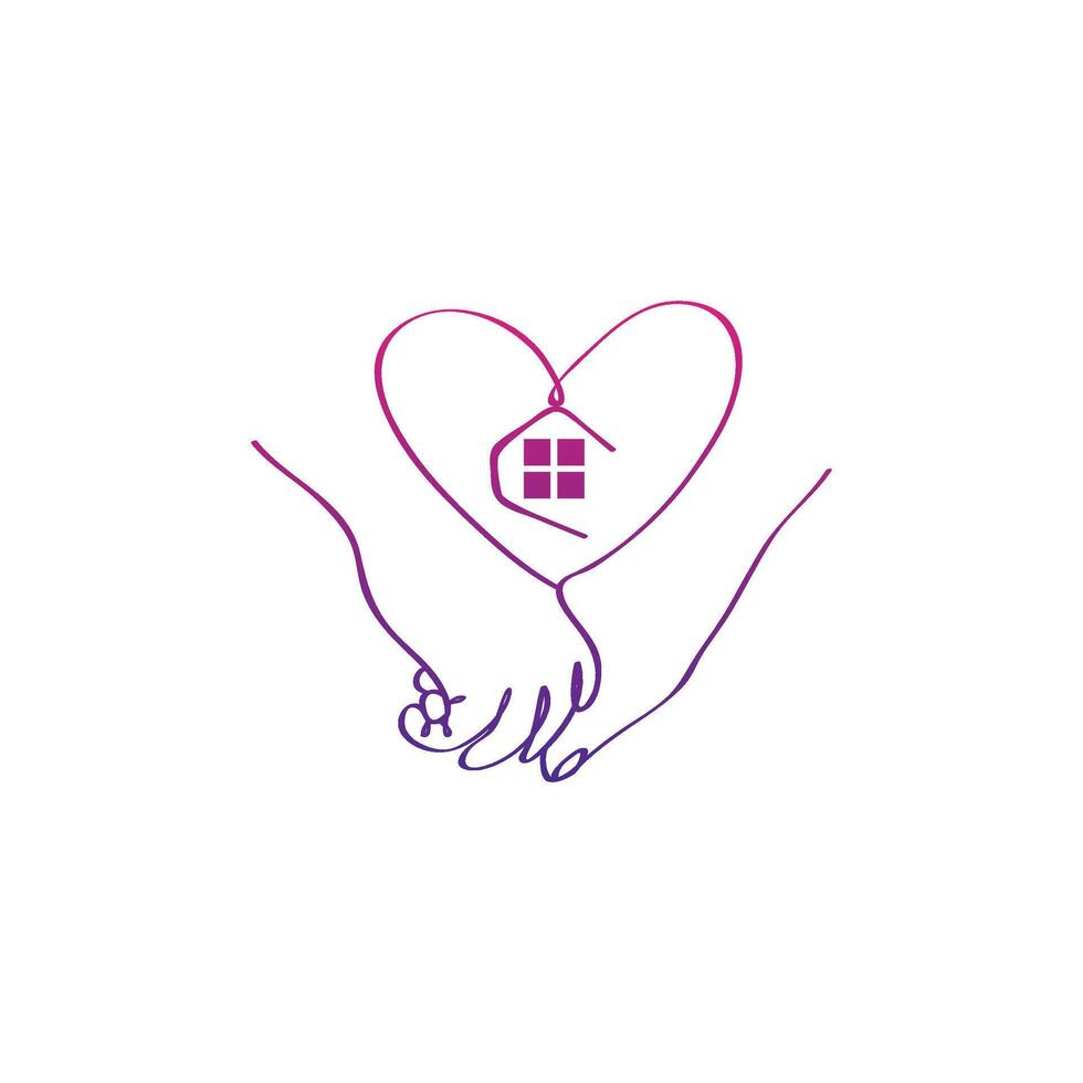 Human arm holding two hearts line continuous drawn vector