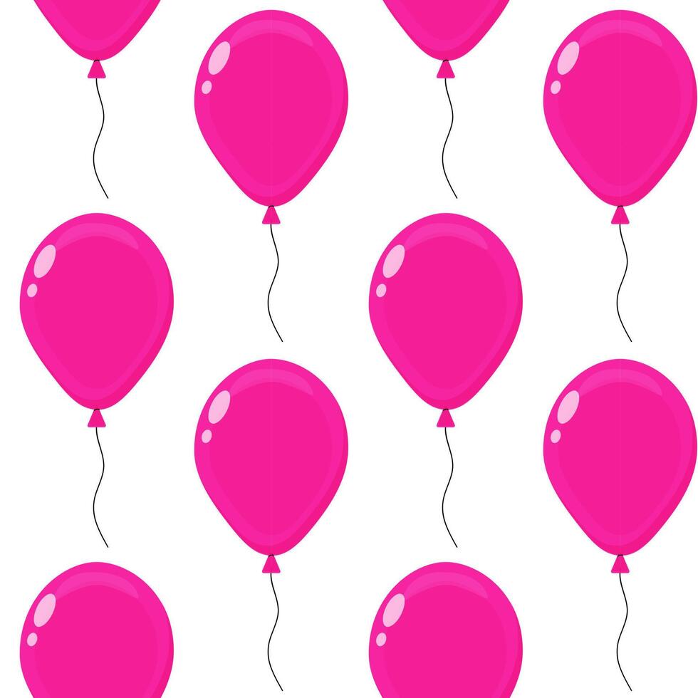 Pink balloons arranged in a playful pattern on a white background for festive occasions vector