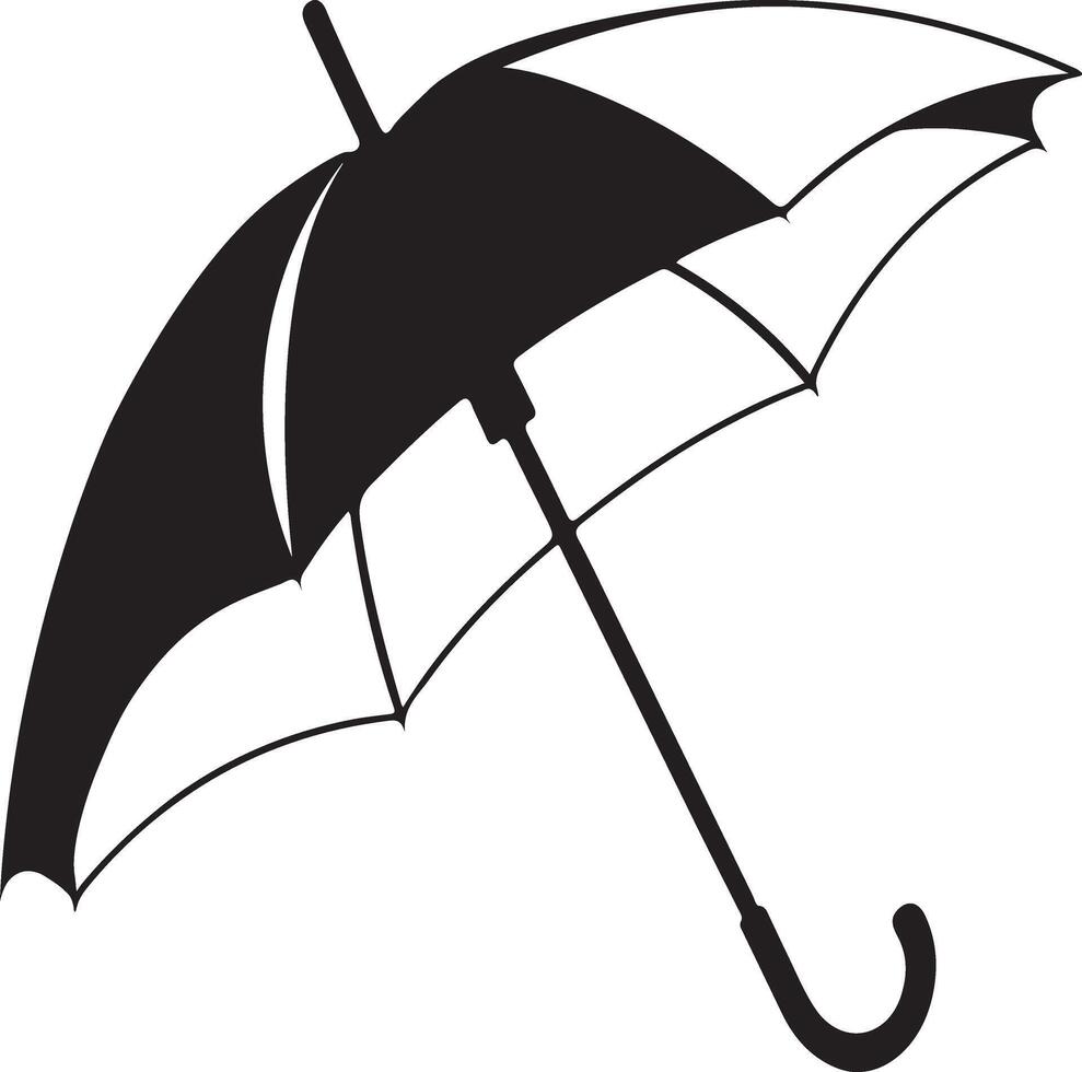 Umbrella icon Silhouette Art Illustration on a white background vector