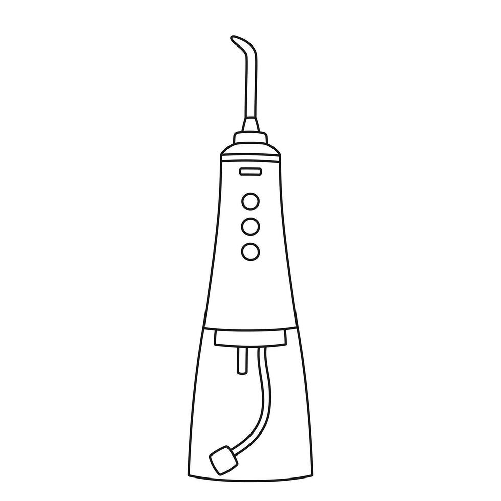 Sketch silhouette of an oral irrigator, water flosser, teeth brushing machine, portable water vector