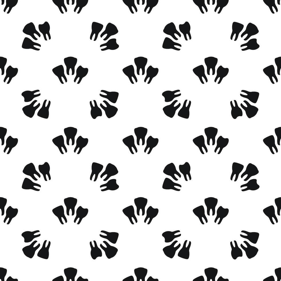 Repetitive tooth pattern design on a white background suitable for dental themes and artistic projects. Pattern 14 vector