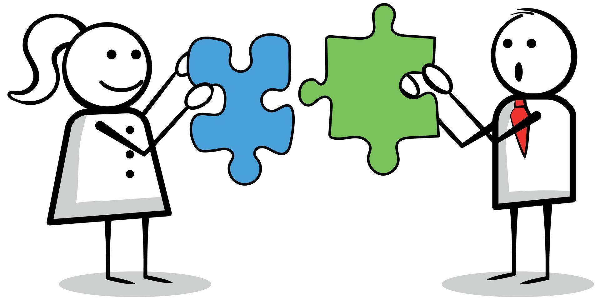 Teamwork concept, stickman characters working together, Team success idea vector