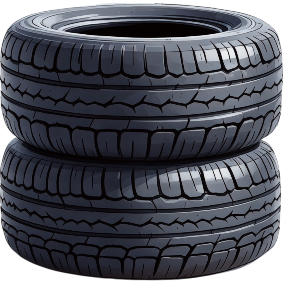 Two Black Tires Stacked on Top of Each Other png