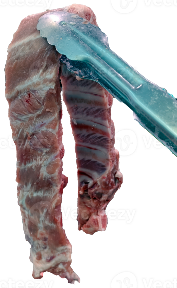 pork ribs and food tong without background png