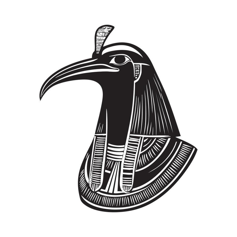 An egyptian bird with a long beak and a long neck vector